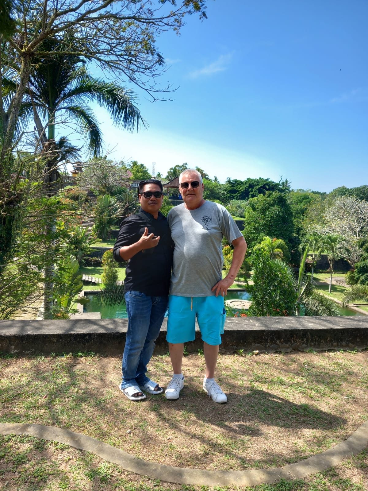 Sightseeing at a traditional temple garden in Lombok